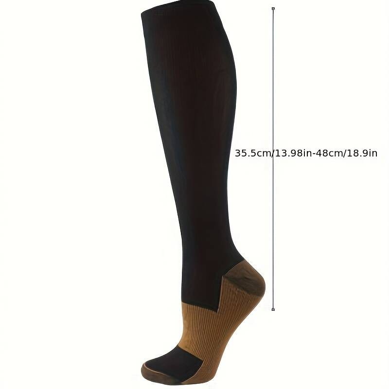 3 Pack Copper Compression Socks - Compression Socks for Women and Men - Compression Knee High Socks
