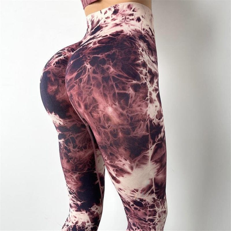 Tie Dye Seamless Yoga Pants Fitness Quick Dry High Waist Push Up Leggings