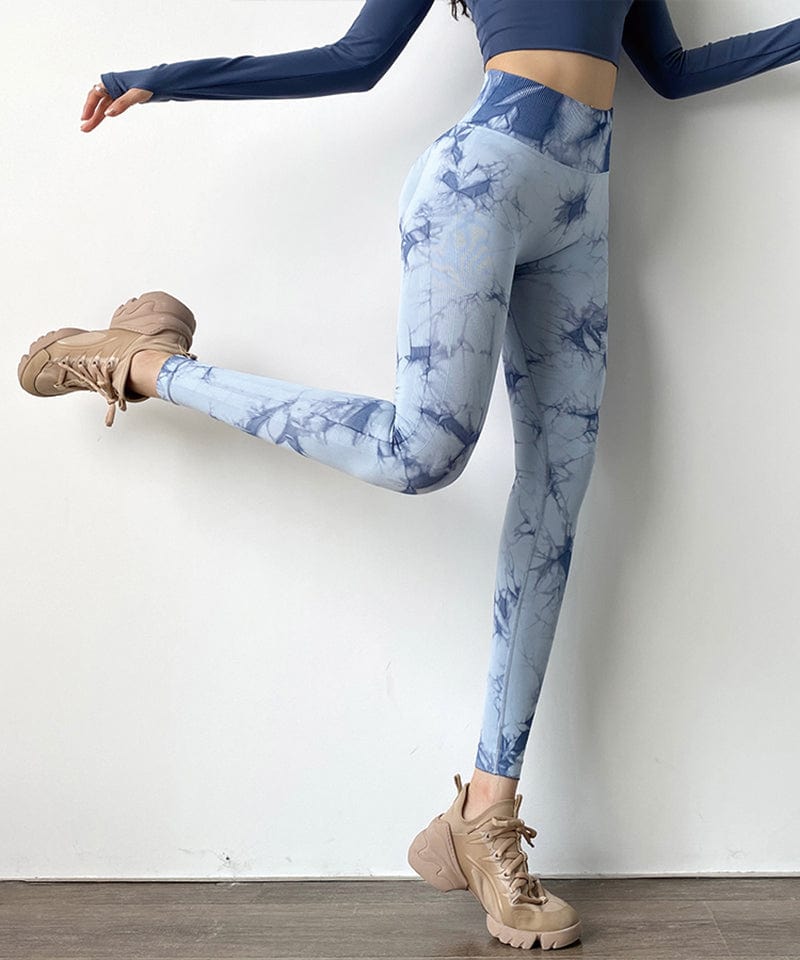 Tie Dye Seamless Yoga Pants Fitness Quick Dry High Waist Push Up Leggings