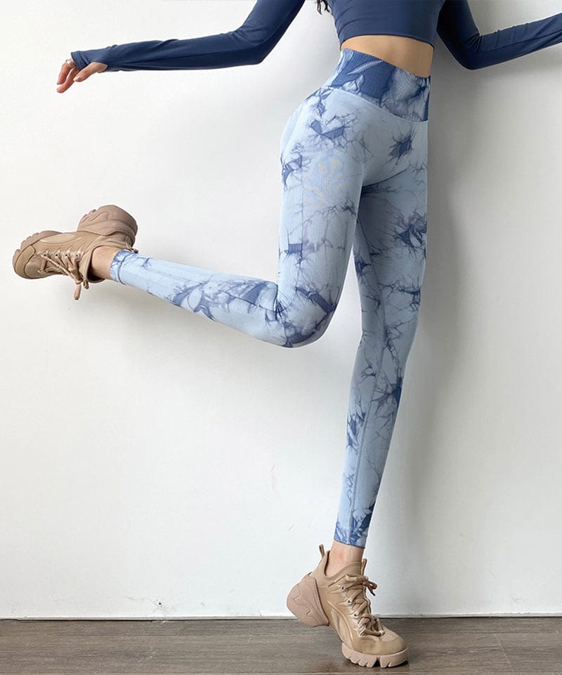 Tie Dye Seamless Yoga Pants Fitness Quick Dry High Waist Push Up Leggings