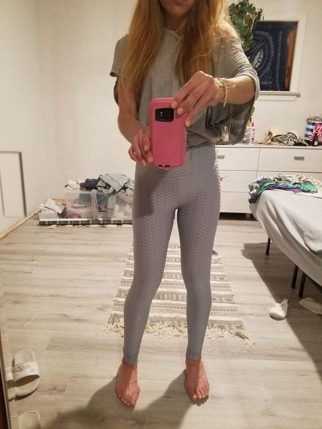 Anti Cellulite Leggings - High Waisted Butt Lifting Honeycomb Leggings