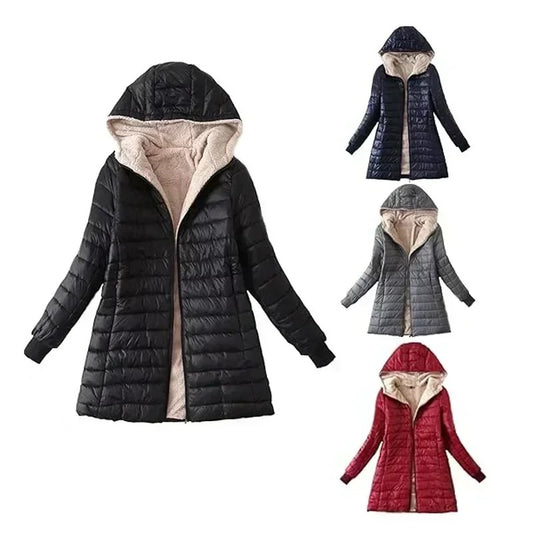 Women's Sherpa-Lined Quilted Hooded Jacket