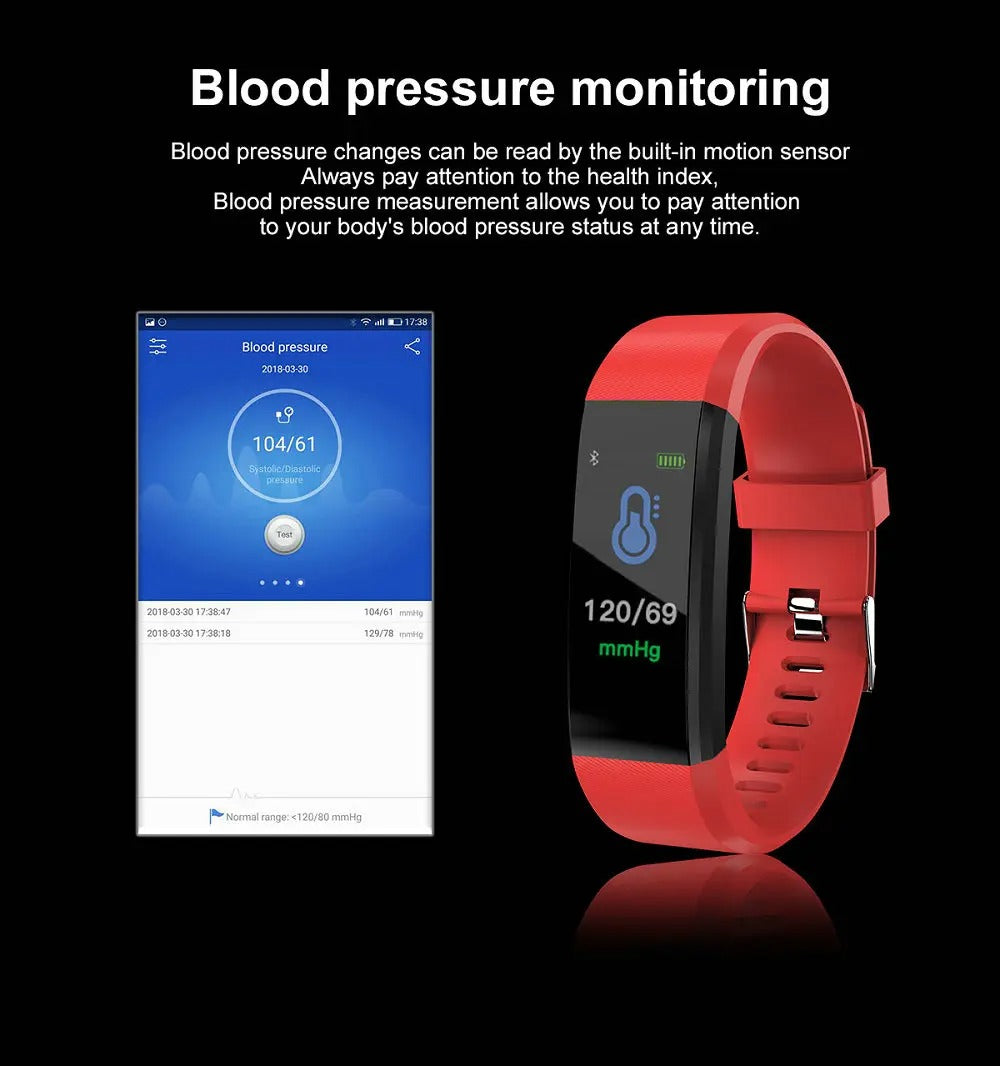 Waterproof Smart Watch - Blood Pressure Monitor, Heart Rate Monitor, Sleep Monitor