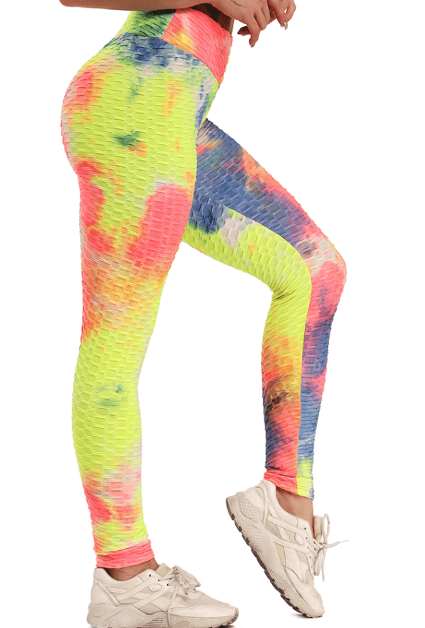 Anti-Cellulite High Waisted Textured Tie Dye Leggings