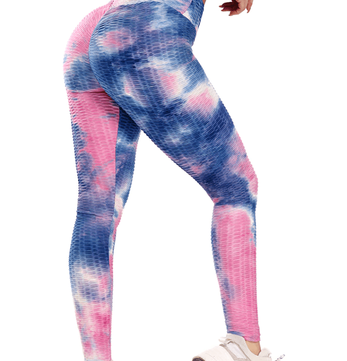 Anti-Cellulite High Waisted Textured Tie Dye Leggings